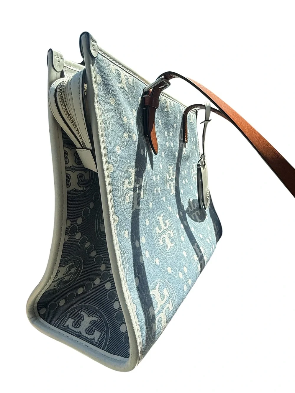Tory Burch T Monogram Denim Tote